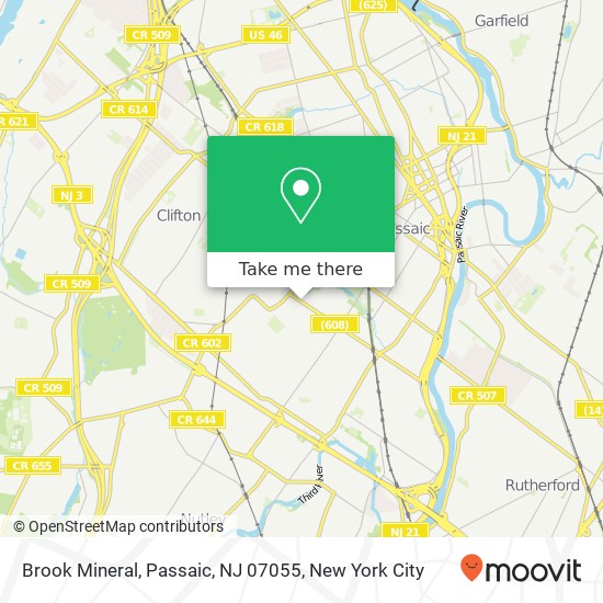 Mapa de Brook Mineral, Passaic, NJ 07055