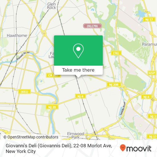 Mapa de Giovanni's Deli (Giovannis Deli), 22-08 Morlot Ave