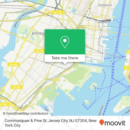Communipaw & Pine St, Jersey City, NJ 07304 map
