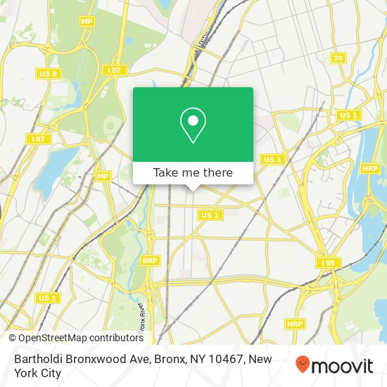 Bartholdi Bronxwood Ave, Bronx, NY 10467 map