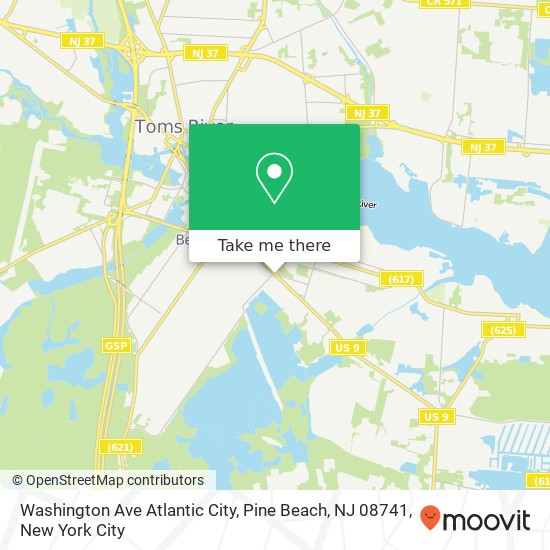 Mapa de Washington Ave Atlantic City, Pine Beach, NJ 08741