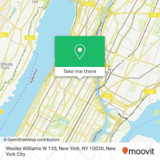 Mapa de Wesley Williams W 135, New York, NY 10030