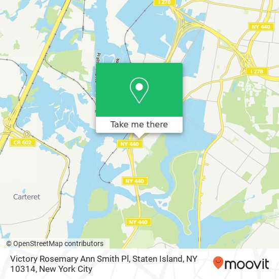 Mapa de Victory Rosemary Ann Smith Pl, Staten Island, NY 10314