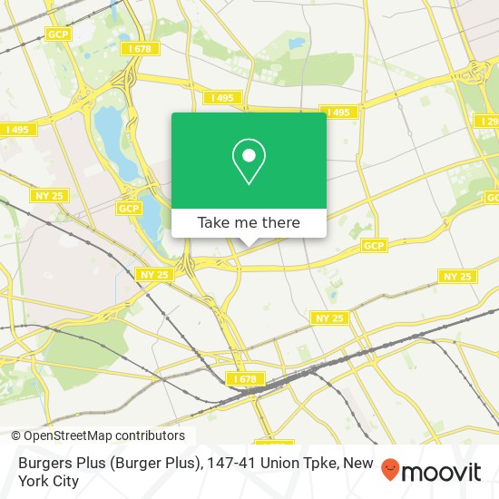 Mapa de Burgers Plus (Burger Plus), 147-41 Union Tpke