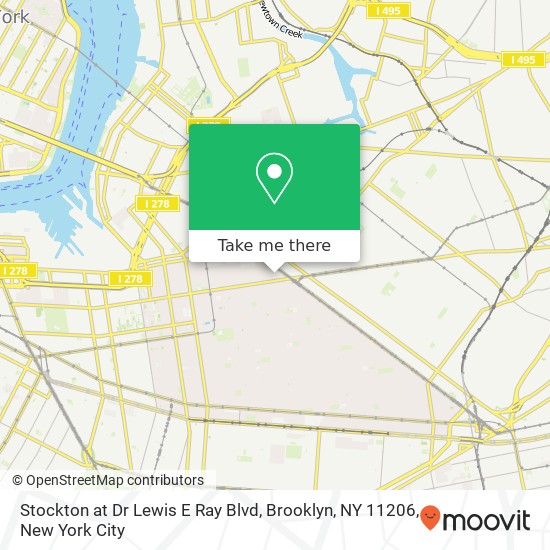 Mapa de Stockton at Dr Lewis E Ray Blvd, Brooklyn, NY 11206