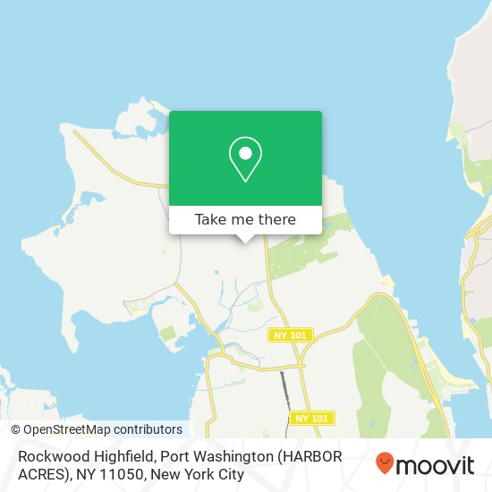 Mapa de Rockwood Highfield, Port Washington (HARBOR ACRES), NY 11050