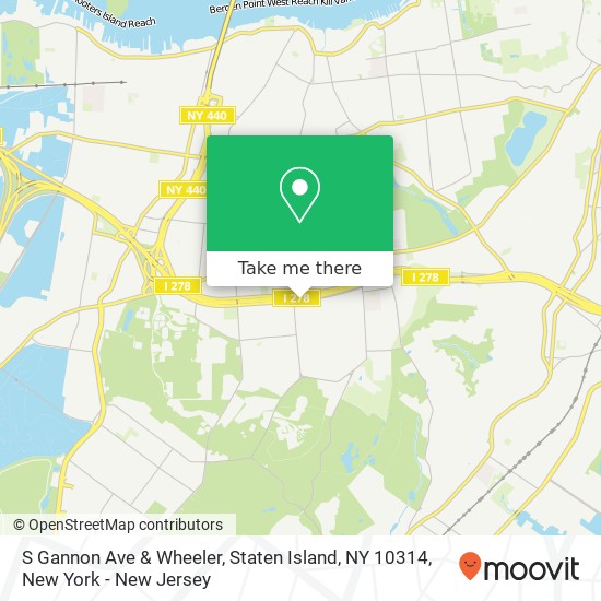 Mapa de S Gannon Ave & Wheeler, Staten Island, NY 10314