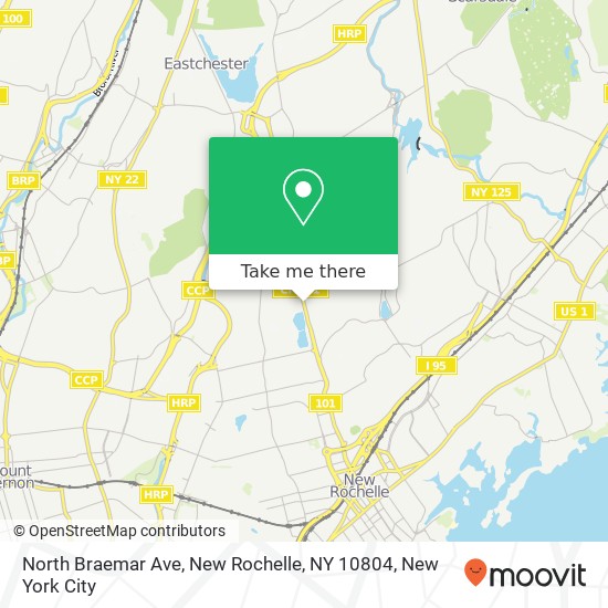 North Braemar Ave, New Rochelle, NY 10804 map