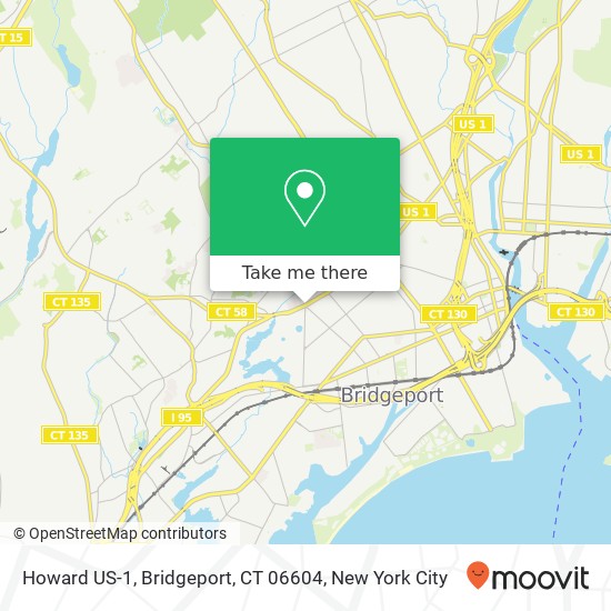 Mapa de Howard US-1, Bridgeport, CT 06604
