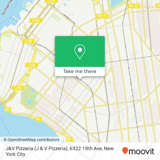 Mapa de J&V Pizzeria (J & V Pizzeria), 6322 18th Ave