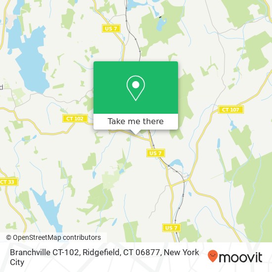 Mapa de Branchville CT-102, Ridgefield, CT 06877