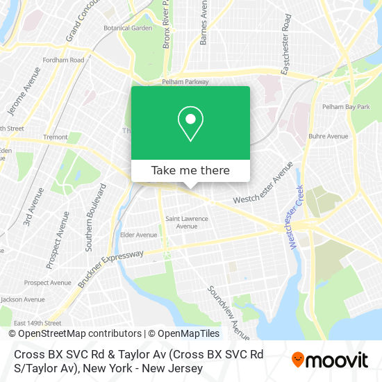 Cross BX SVC Rd & Taylor Av map