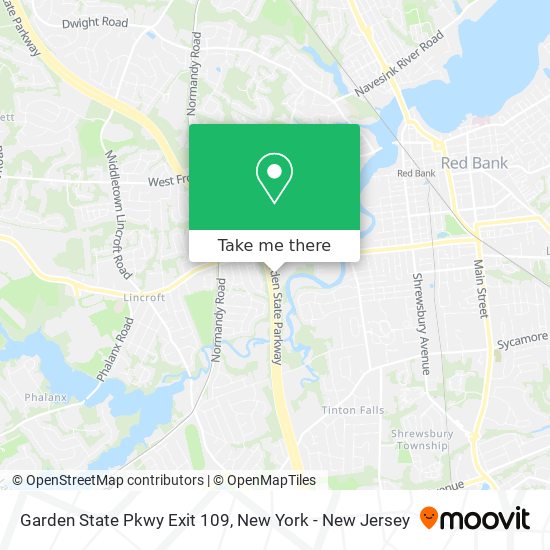 How to get to Garden State Pkwy Exit 109 in Middletown, Nj by Train