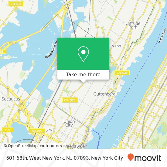 Mapa de 501 68th, West New York, NJ 07093