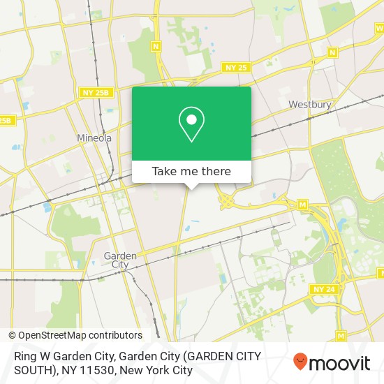 Mapa de Ring W Garden City, Garden City (GARDEN CITY SOUTH), NY 11530