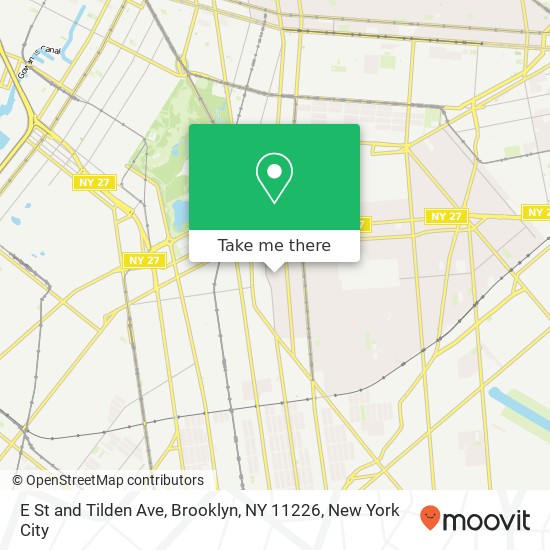Mapa de E St and Tilden Ave, Brooklyn, NY 11226