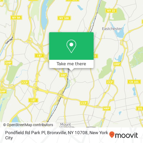 Mapa de Pondfield Rd Park Pl, Bronxville, NY 10708