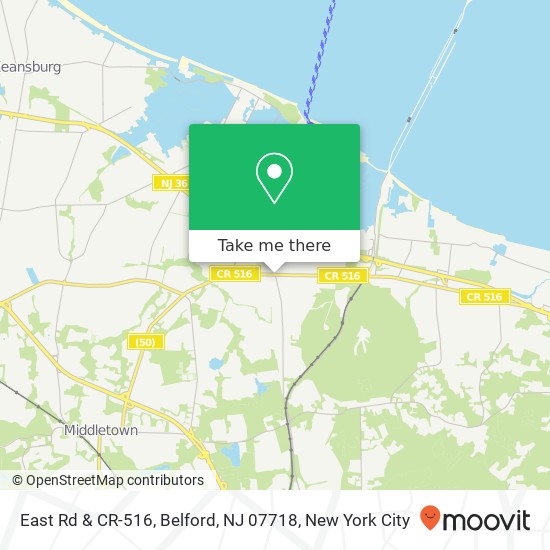 Mapa de East Rd & CR-516, Belford, NJ 07718