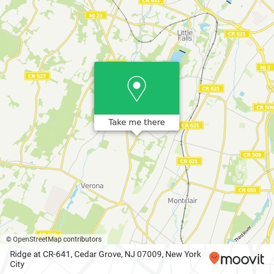 Mapa de Ridge at CR-641, Cedar Grove, NJ 07009