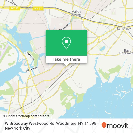 W Broadway Westwood Rd, Woodmere, NY 11598 map