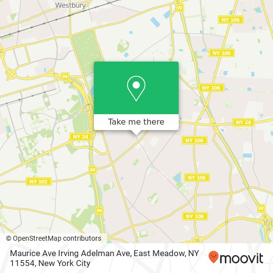 Maurice Ave Irving Adelman Ave, East Meadow, NY 11554 map