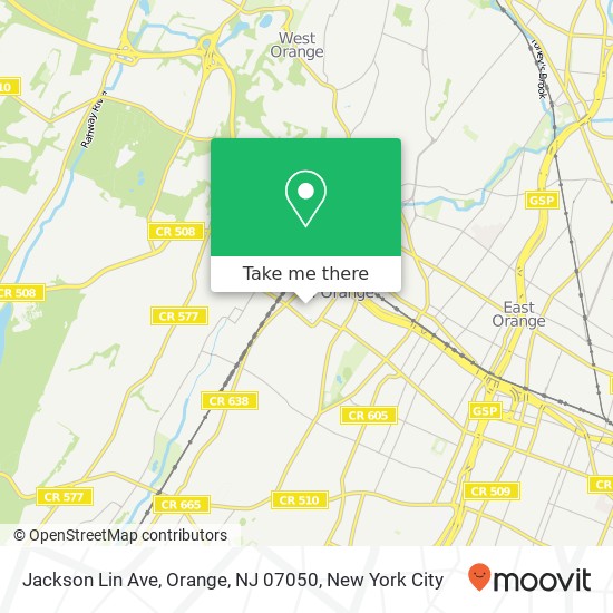 Mapa de Jackson Lin Ave, Orange, NJ 07050