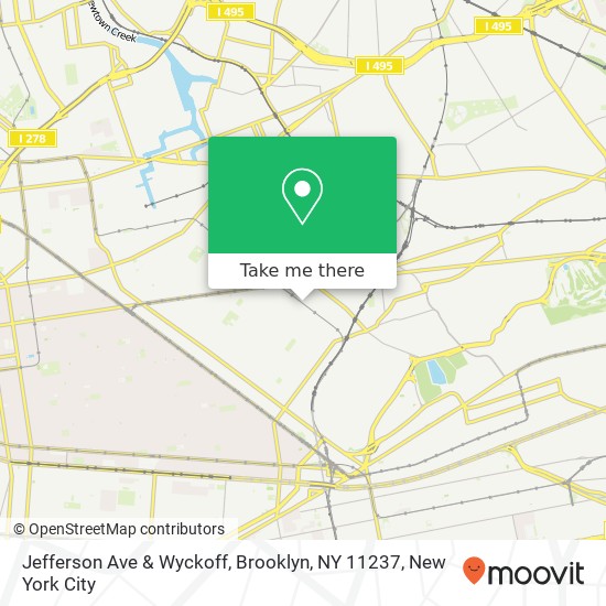 Mapa de Jefferson Ave & Wyckoff, Brooklyn, NY 11237