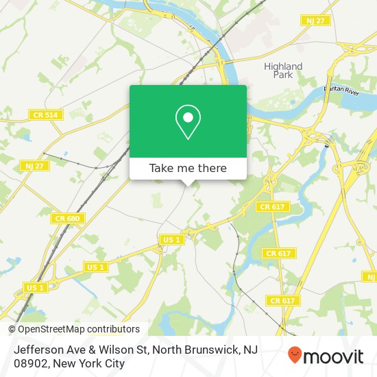 Jefferson Ave & Wilson St, North Brunswick, NJ 08902 map