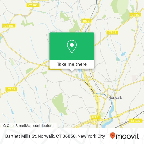 Mapa de Bartlett Mills St, Norwalk, CT 06850
