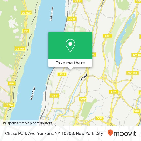Chase Park Ave, Yonkers, NY 10703 map