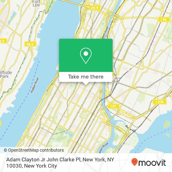 Adam Clayton Jr John Clarke Pl, New York, NY 10030 map