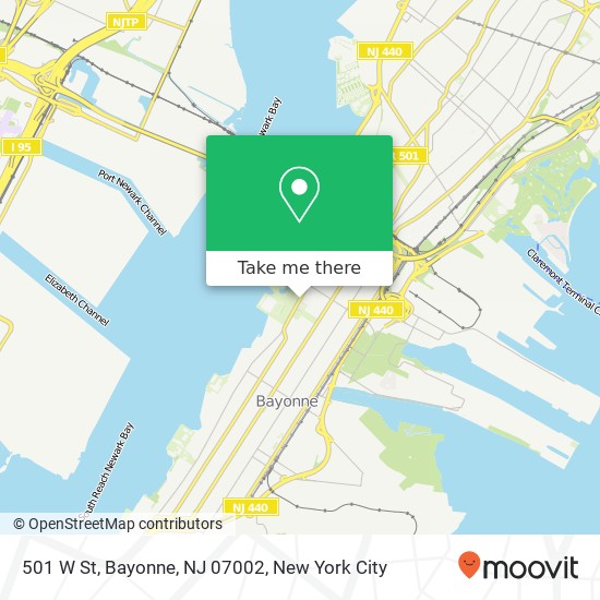 Mapa de 501 W St, Bayonne, NJ 07002