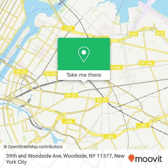 39th and Woodside Ave, Woodside, NY 11377 map