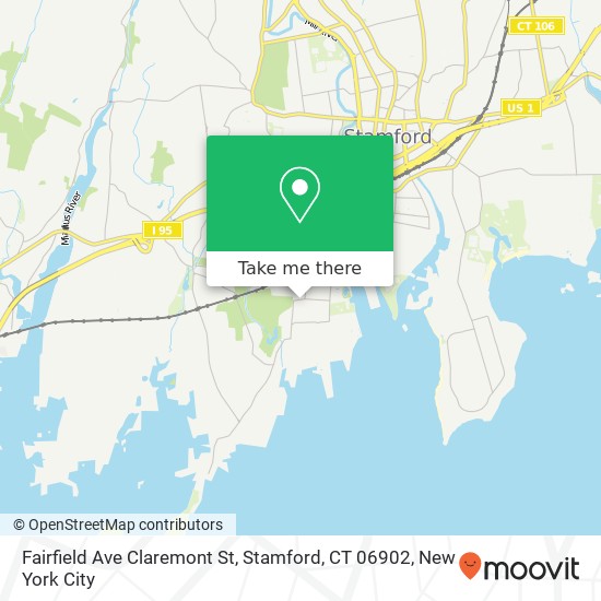 Mapa de Fairfield Ave Claremont St, Stamford, CT 06902