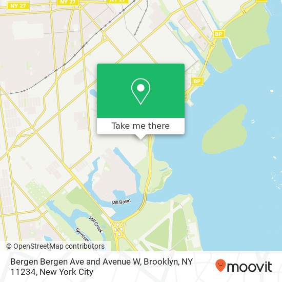 Mapa de Bergen Bergen Ave and Avenue W, Brooklyn, NY 11234