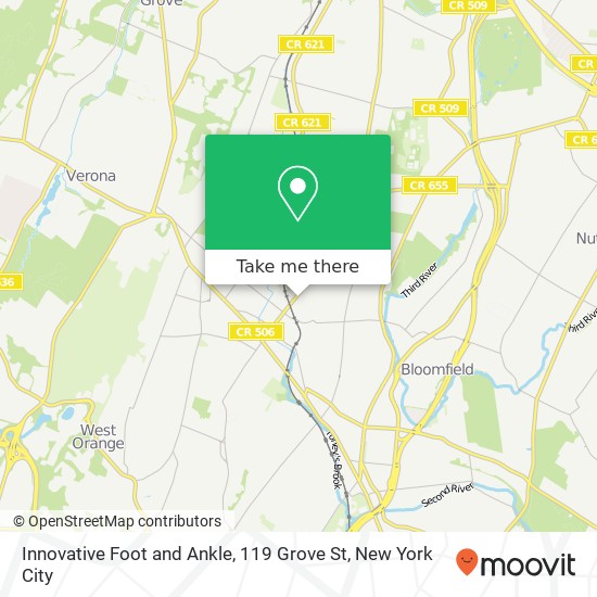 Mapa de Innovative Foot and Ankle, 119 Grove St
