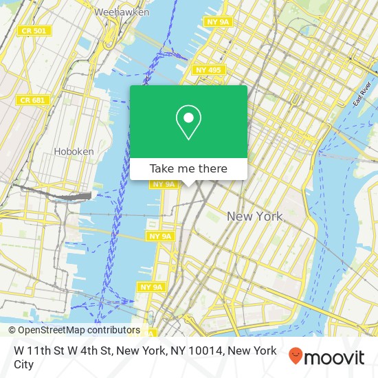 Mapa de W 11th St W 4th St, New York, NY 10014