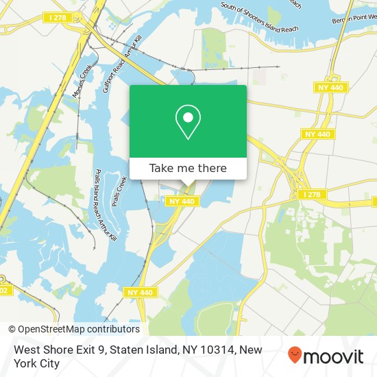 Mapa de West Shore Exit 9, Staten Island, NY 10314