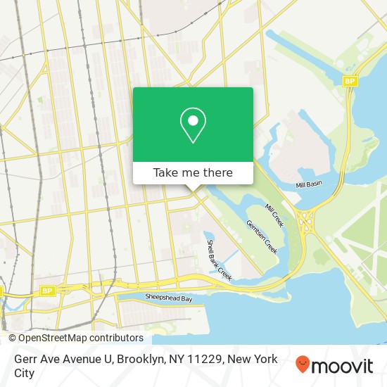 Mapa de Gerr Ave Avenue U, Brooklyn, NY 11229