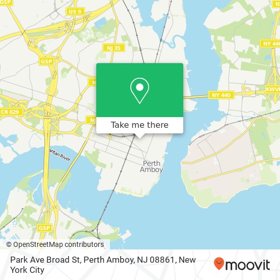 Mapa de Park Ave Broad St, Perth Amboy, NJ 08861