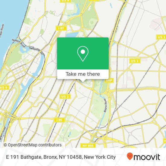 Mapa de E 191 Bathgate, Bronx, NY 10458