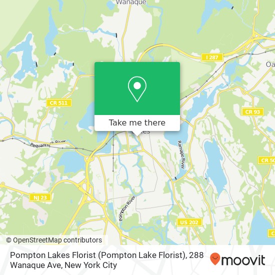 Mapa de Pompton Lakes Florist (Pompton Lake Florist), 288 Wanaque Ave