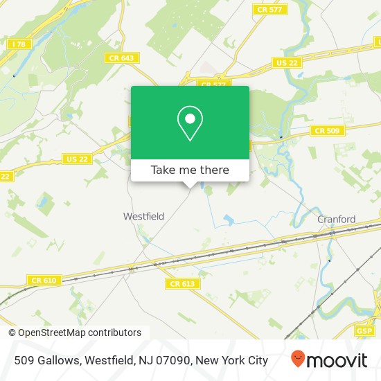 Mapa de 509 Gallows, Westfield, NJ 07090