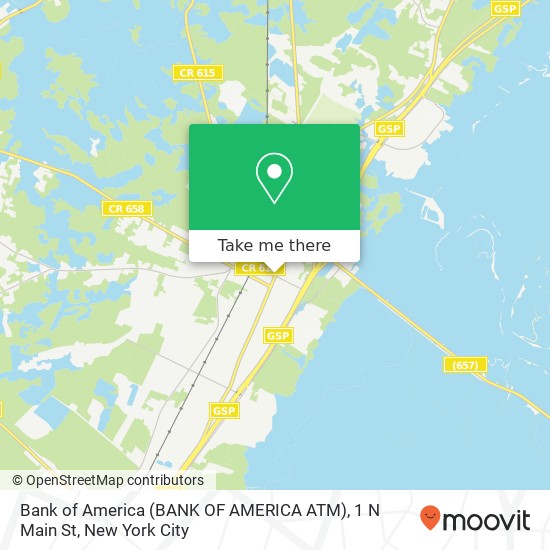 Mapa de Bank of America (BANK OF AMERICA ATM), 1 N Main St