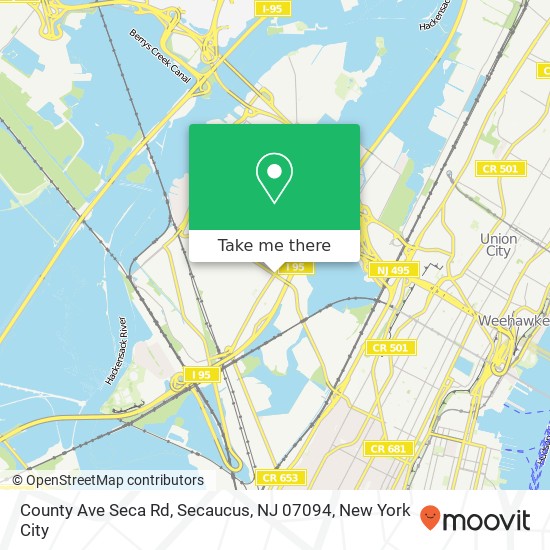 Mapa de County Ave Seca Rd, Secaucus, NJ 07094