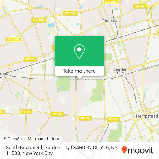 Mapa de South Brixton Rd, Garden City (GARDEN CITY S), NY 11530