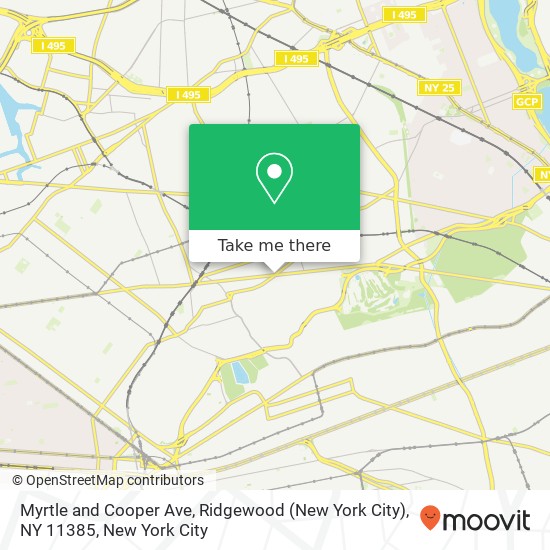 Mapa de Myrtle and Cooper Ave, Ridgewood (New York City), NY 11385