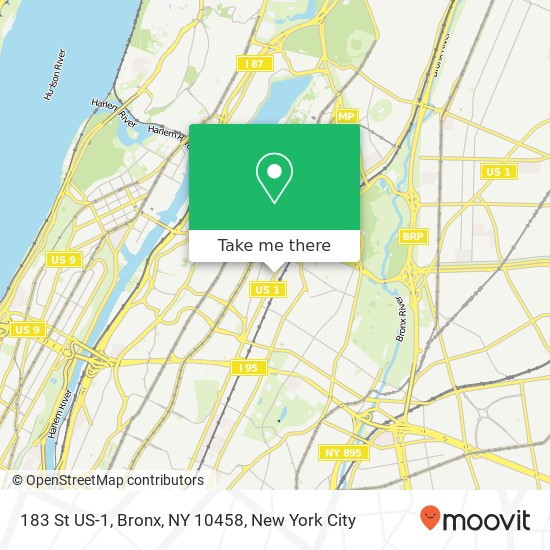 183 St US-1, Bronx, NY 10458 map