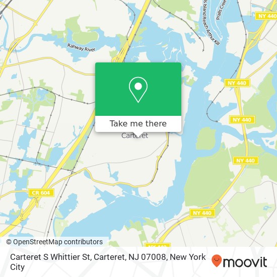 Carteret S Whittier St, Carteret, NJ 07008 map