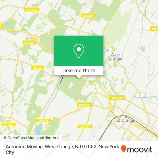 Mapa de Antonio's Moving, West Orange, NJ 07052
